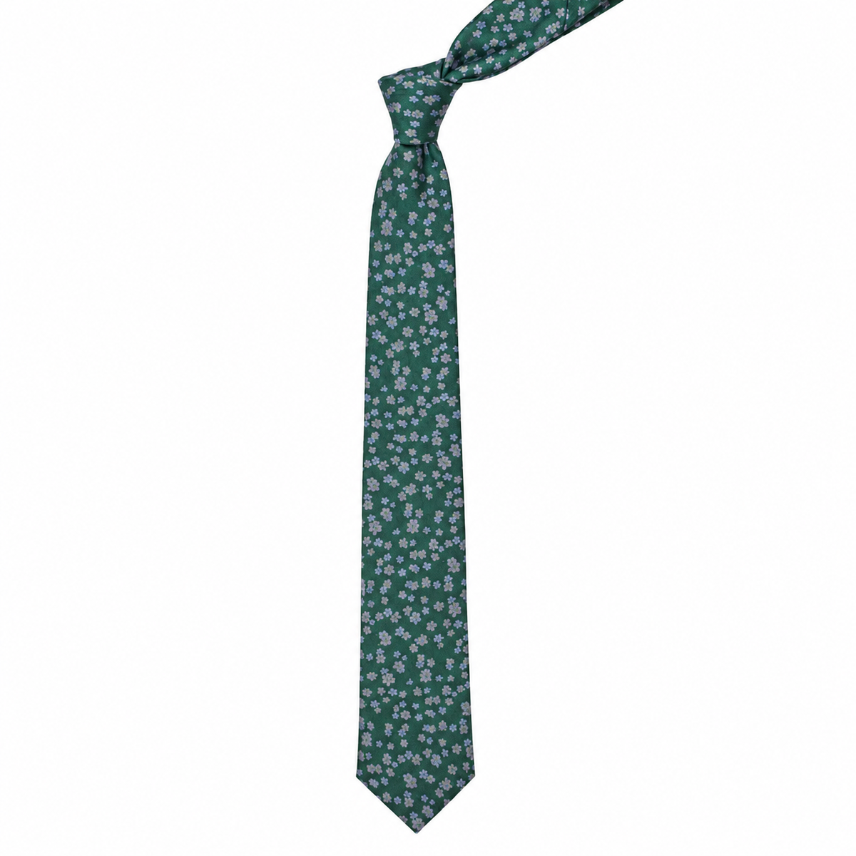 Aura Stuff Green Floral Slim Men's Necktie