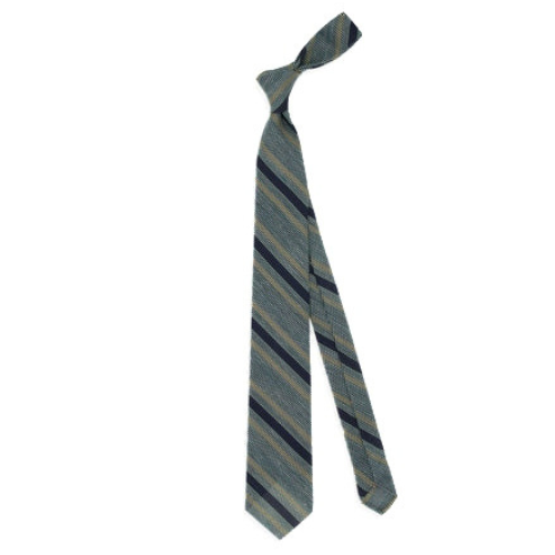 Aura Stuff Navy Blue Striped Knit Tie for Men