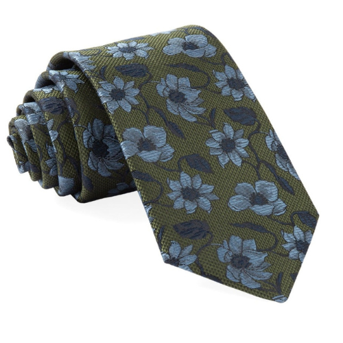 Aura Stuff Blue Floral Necktie for Men