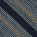 Aura Stuff Navy Blue Striped Knit Tie for Men