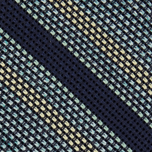 Aura Stuff Navy Blue Striped Knit Tie for Men